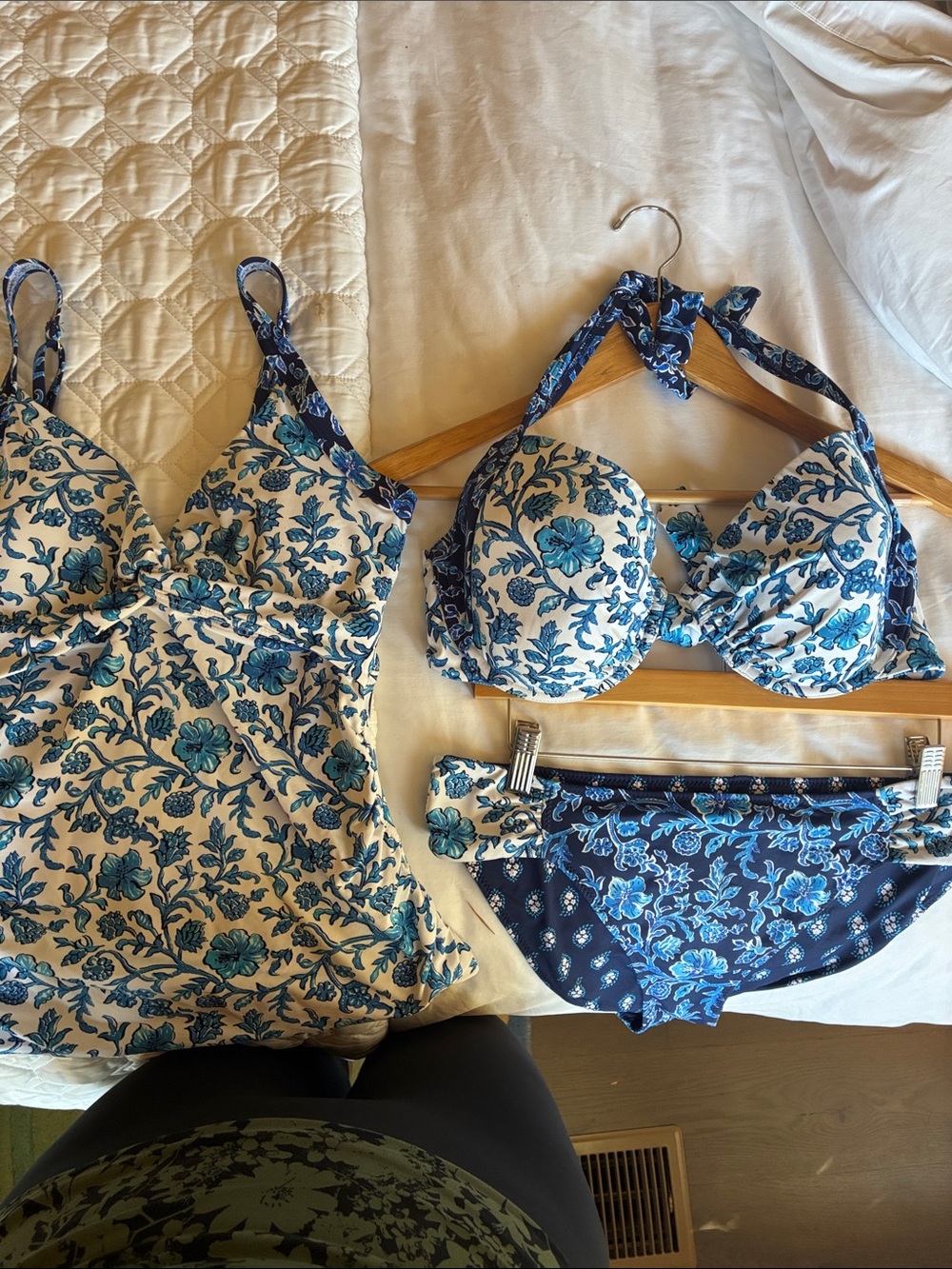 Tommy Bahama Blue Floral Women’s Swim Set - Two-Piece Bikini & Tankini